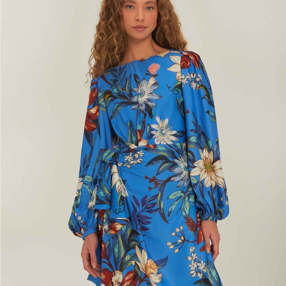 FARM Rio Dresses & Skirts - FARM Rio Vibrant Floral Long Sleeve Dress